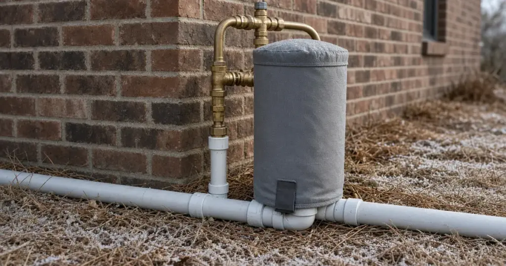 Insulated backflow preventer protected from an East Texas freeze