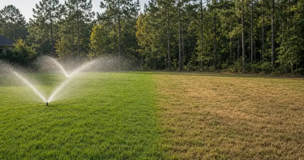 One sprinkler zone not turning on beside a working zone in a Huntsville, TX yard