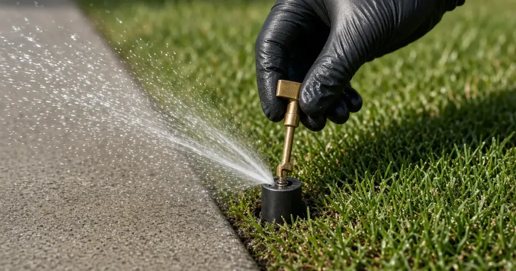Adjusting a sprinkler spray pattern with an adjustment tool