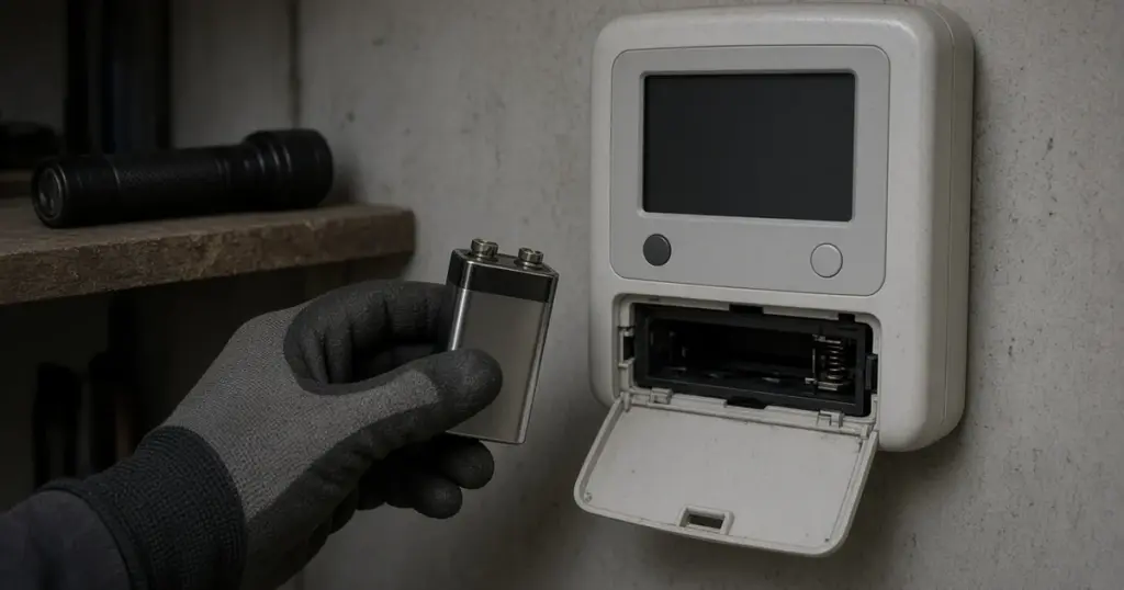 Replacing the backup battery in a blank sprinkler controller