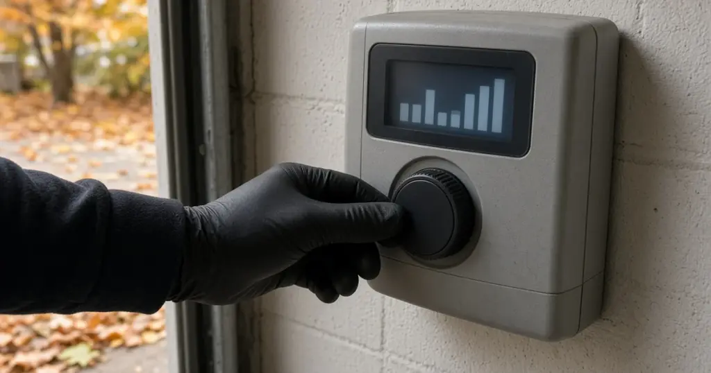 Turning the seasonal adjust dial on a sprinkler controller